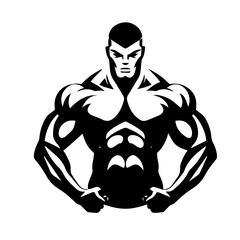 Bodybuilder silhouette illustration 