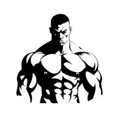 Fototapeta na wymiar Bodybuilder silhouette illustration 