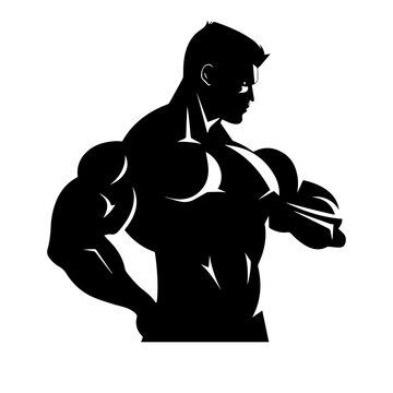 recommend clip art: Bodybuilder silhouette illustration 