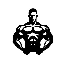 Bodybuilder silhouette illustration 