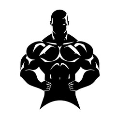 Bodybuilder silhouette illustration 
