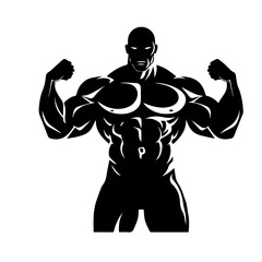 Bodybuilder silhouette illustration 