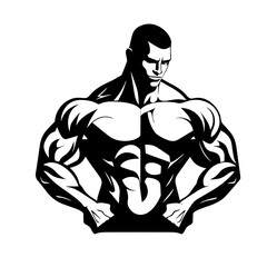 Bodybuilder silhouette illustration 