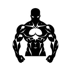 Bodybuilder silhouette illustration 