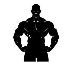 Fototapeta premium Bodybuilder silhouette illustration 