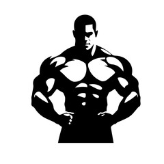 Fototapeta premium Bodybuilder silhouette illustration 