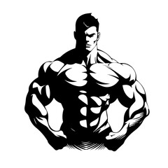 Bodybuilder silhouette illustration 
