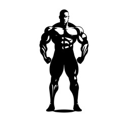 Fototapeta na wymiar Bodybuilder silhouette illustration 