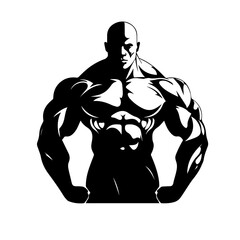 Bodybuilder silhouette illustration 