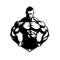 Bodybuilder silhouette illustration 