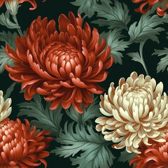 Chrysanthemum Delight Seamless Patterns