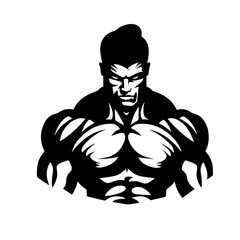 Bodybuilder silhouette illustration 