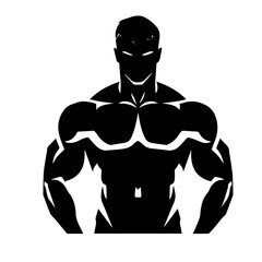 Bodybuilder silhouette illustration 