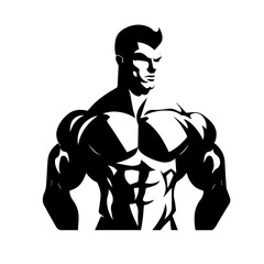 Bodybuilder silhouette illustration 