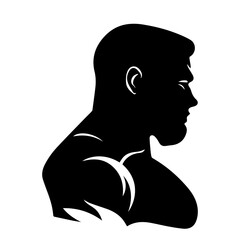 Bodybuilder silhouette illustration 
