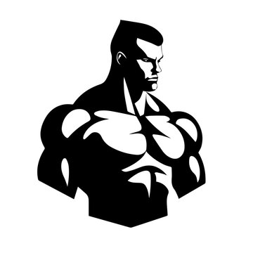 recommend clip art: Bodybuilder silhouette illustration 