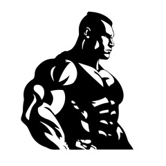 Bodybuilder silhouette illustration 