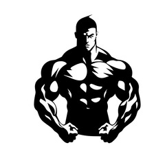 Bodybuilder silhouette illustration 