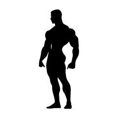 Bodybuilder silhouette illustration 