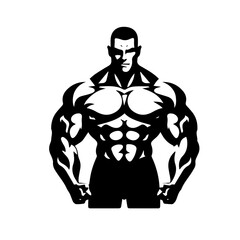 Bodybuilder silhouette illustration 