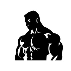 Bodybuilder silhouette illustration 