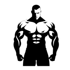 Bodybuilder silhouette illustration 