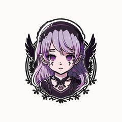 face of cute girl with colorful hair