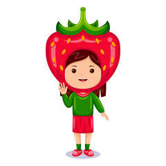 girl kids strawberry character