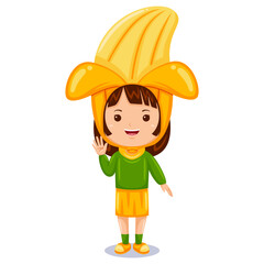 girl kids banana character