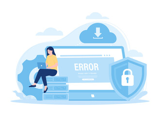 Fixed data input errors trending concept flat illustration