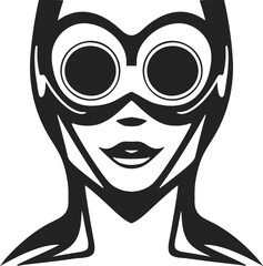 Modern woma with sunglasses symbol