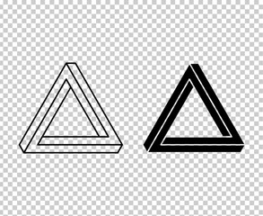 Isolated Penrose triangle icons
