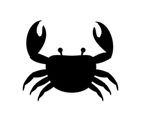 Silhouette of crab isolated on white background
