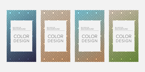 Background banner geometric line color design vector, vertical banner set