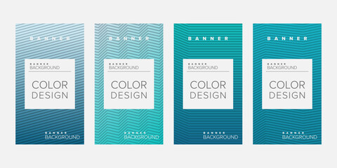 Background banner geometric line gradient color design vector, vertical banner set
