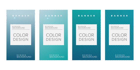 Background banner geometric line gradient color design vector, vertical banner set
