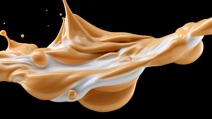 Silky Smooth Flowing Caramel Delight: A Tasty Journey. Generative AI
