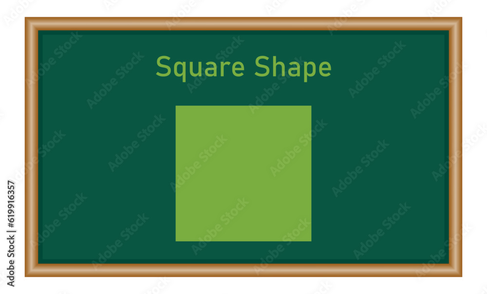 Wall mural 2D square shape in mathematics. Square shape drawing for kids. Mathematics resources for teachers and students.