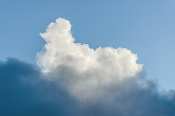Cumulus clouds in the blue sky