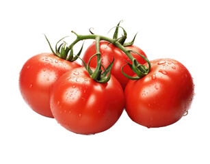 delicious, sun-ripened tomatoes on the vine, red Garden-themed, photorealistic illustrations in a PNG, cutout, and isolated. Generative AI