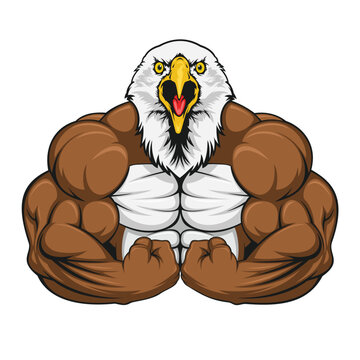 eagle mascot vector art illustration muscular eagle design