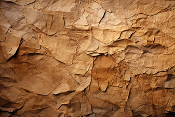 Close-up of Light Brown Kraft Paper Texture with Vignette Effect