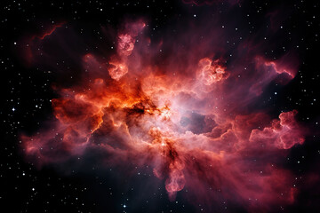 the star forming nebula in the night sky, space, generative ai 