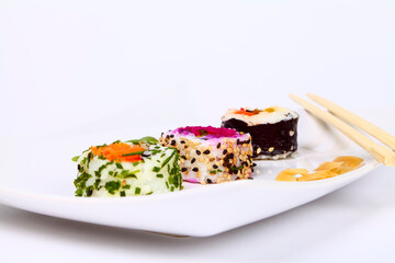 Vegan vegetarian japanese sushi roll