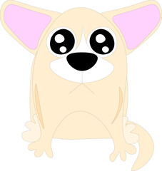 Sad puppy corgi, children's drawing