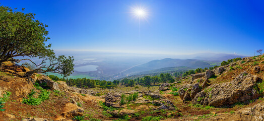 Panoramic landscape of the Hula Valley