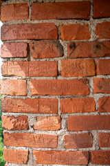 Graffiti on a brick wall