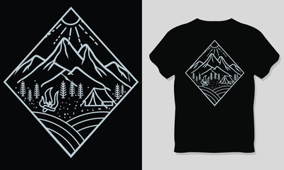 Camping Adventure Outdoor T-shirt Design.
