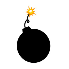 bomb with burning wick vector