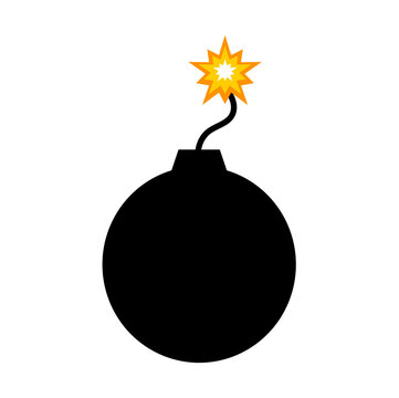 bomb with burning wick vector